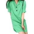 thumbnail image 6 of ZANZEA Womens Dresses Short Sleeves Solid Color Lapel Neck Casual Pullover Dress, 6 of 11