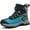 8137-Black Blue, variant on FANGFIUP Boys Hiking Boots Kids Hiking Shoes Girls Outdoor Warm Winter Snow Boots Adventure Trekking Shoes Anti-skid Sneakers Steel Buckle Durable Comfortable