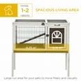 thumbnail image 4 of Wooden Rabbit Hutch, Indoor Elevated Guinea Pig Cage With Run, Ladder, Lockable Doors And Removable Tray, Coffee, 4 of 8