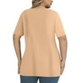 thumbnail image 4 of ZyeKqe Womens Plus Size Tops Short Sleeve Shirts Casual V Neck T Shirts Loose Fitted Tunic Tops Criss Cross Tees, 4 of 6