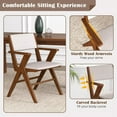thumbnail image 6 of Auranook Wooden Dining Chair Set of 2, Linen Fabric Upholstered Kitchen Armchairs w/ Rubber Wood Frame, Padded Seat & Back, Armrests, Farmhouse Side Accent Chairs, 6 of 9