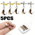 thumbnail image 2 of 5pcs Hand-Tied Fly Fishing Lures with Spinning Sequins, Carbon Steel Trout Baits for Angling and Hunting, 2 of 9