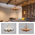 thumbnail image 2 of Miumaeov 6-Heads Vintage Resin Antler Chandelier Light Deer Horn Pendant Lamp with E12 Base for Living Room Bar Cafe, 2 of 18