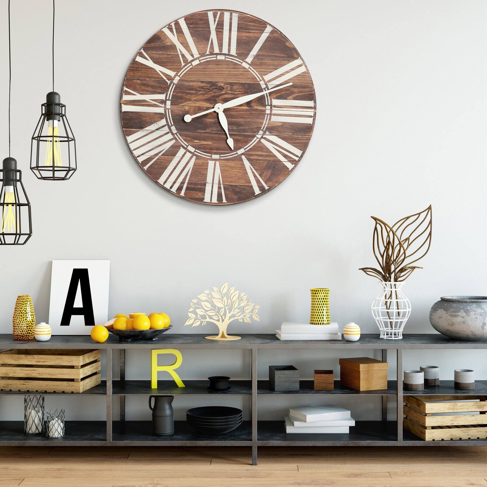 BrandtWorks Roman Farmhouse Oversized Wall Clock - Walmart.com