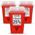 thumbnail image 1 of Contenedor para objetos punzantes Oakridge Products, 1 litro (paquete de 3), certificado por los CDC, 1 of 6
