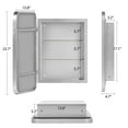 thumbnail image 3 of Soges Medicine Cabinet Bathroom Mirror Cabinet Iron Frame with 2 Adjustable Shelves, Recess or Surface Mounted Installation, 23.6" x 15.7", Silver, 3 of 8