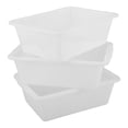 thumbnail image 1 of 3pcs Restaurant Commercial Bus Box Rectangular Plastic Storage Bin Dish Wash Basin Tub Utility Tote Bus Tub Washing Basin Tub with Handle for Restaurant, 1 of 8