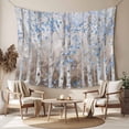 thumbnail image 2 of Blue Brown Forest Tapestry for Bedroom Wall Hanging Tapestry, Modern Oil Painting Art Ceiling Backdrop Tapestries Poster Blanket Wall Decor for Teens Room Living Room Dorm 51" x 59", 2 of 8