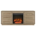 thumbnail image 3 of Evelyn&Zoe Greer Rectangular TV Stand with Log Fireplace for TV's up to 65" in Antiqued Gray Oak, 3 of 5