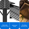 thumbnail image 6 of Dextrus 10x10ft Outdoor Hardtop Gazebo with Nettings & Gray Curtains,Heavy Duty Steel Double Galvanized Roof Canopy for Garden, Patio, Lawns, Black&Gray, 6 of 10