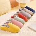thumbnail image 4 of XIMIN Women Men Cotton Slippers Stripe Non-slip Soft Plush Slippers Home Indoor Bedroom Shoes Cozy Slippers Corduroy House Slippers Winter Autumn Warm Slippers, 4 of 6