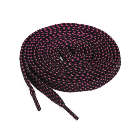 INSPIRE CHIC Unisex Double Layer Flat Hollow Shoelaces for Sneaker 100 cm/39.5 Black-Fuchsia