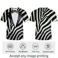 thumbnail image 3 of QTAGTESS Tuxedo T-Shirt Zebra Print Shirt Fake Suit with Bowtie Tee, 3 of 7