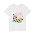 thumbnail image 4 of THDHVS Toddler Summer T-shirts,Summer Casual Tops for Kids,Kids' Letter Graphic Tees Short Sleeve Crewneck Oversized T Shirts Summer Clothes for Girls White 5-6 Years, 4 of 4