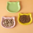 thumbnail image 3 of Cat Bowl Shallow Whisker Friendly Plastic Pet Dish With Cat Head Design In Multiple Colors, 3 of 7