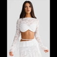 thumbnail image 4 of Conjunto de 2 Piezas de Camiseta Sin Mangas con Encaje de Cuerda para Mujer, Faldas Escalonadas Ajustadas, Vestido de Cóctel para Fiesta. M, 4 of 7