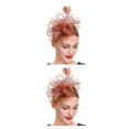 thumbnail image 3 of Guardurnaity Tocado de boda con flores para el pelo, adorno para el pelo de fiesta Simple ahorrador de espacio Vintage, colgante de cabeza con Clip Rojo 2Conjunto, 3 of 6
