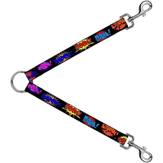 Dog Leash Splitter Sound Effects Black Multi Color 1 Foot Long 1 Inch Wide