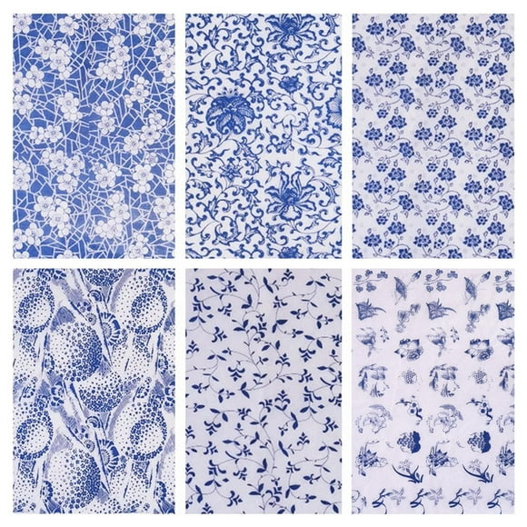 Juego de arte de cerámica Sunnimix Calcomanías de cerámica bajo vidriado azul 6 piezas