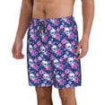 thumbnail image 2 of KLL Skull Flower Men's Casual Summer Beach Shorts Hawaiian Shorts with Pockets-3X-Large, 2 of 5