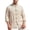Khaki, variant on ROHUUQUE Men's Cotton Linen Shirts Stand Collar Long Sleeve Solid Frog Button Pocket Loose Casual Tops Daily Outdoor