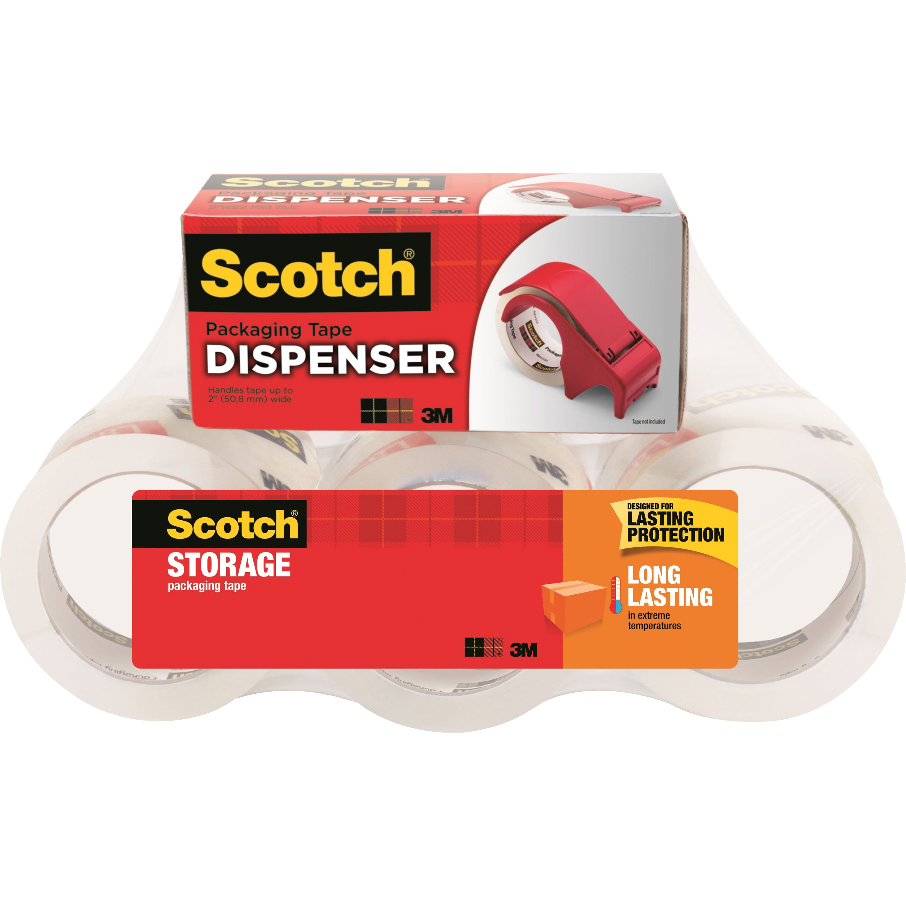 Scotch Long Lasting Storage Packaging Tape w/Dispenser6 pack