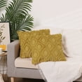thumbnail image 6 of Unique Bargains Shaggy Plush Throw Pillow Covers Couch Pillow Covers (2 Count) Yellow-2 18" x 18", 6 of 6