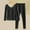 Black, variant on Thermal Set for Women Plus Size Seamless Round Neck Solid Color High Elasticity Fall Winter Warm Thick Underwear Sets Beige L