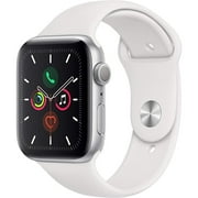 Restored Apple Watch Series 5 (GPS, 44mm) - Silver Aluminum Case - White Sport Band (Refurbished)