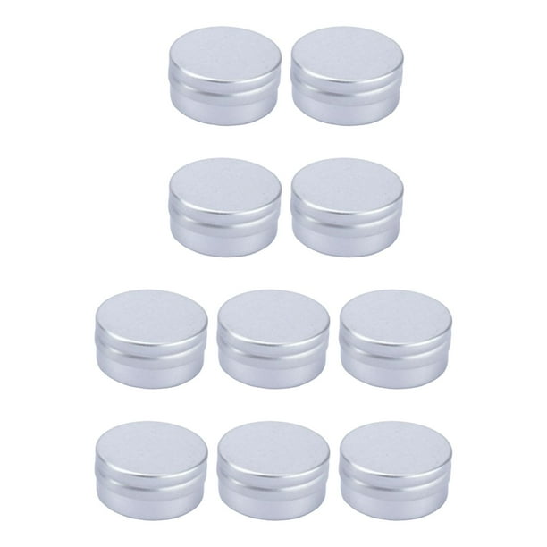10x latas de aluminio redondas con tapa de rosca/recargables con tapas de rosca tarro de almacenamiento latas de Metal/para té DIY muestra cosmética