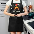 thumbnail image 2 of 2 Pack Adjustable Bib Apron with 2 Pockets - Stylish Black Apron Featuring ' I ❤️ CAL TORNA ' Mountain Graphic Design - Perfect for Cooking BBQ and Chef Use for Men and Women, 2 of 6