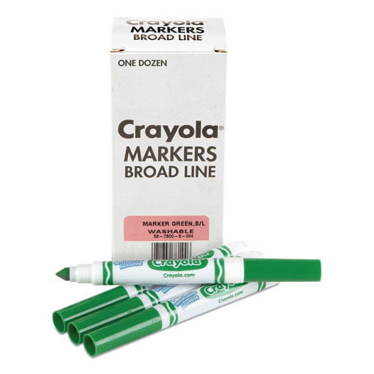 Broad Line Washable Markers, Broad Bullet Tip, Green, 12/Box Broad Line Washable Markers, Broad Bullet Tip, Green, 12/Box