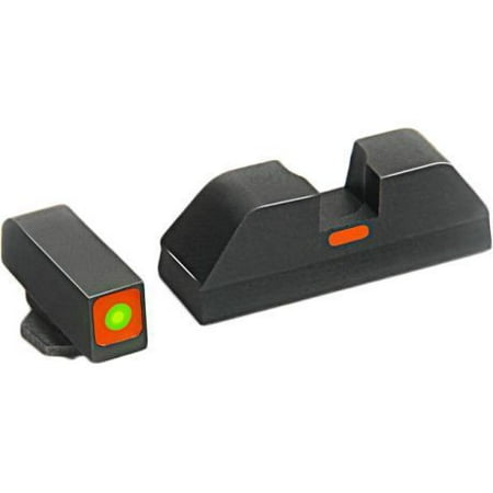 AmeriGlo GL616 CAP Night Sight Fits Glock Tritium Green w/Orange Outline Front Paint Black w/Orange Line Rear