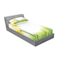 thumbnail image 2 of Ambesonne Floral Fitted Sheet & Pillow Sham Set, Daffodils with Grass, Twinxl, Green Yellow, 2 of 2