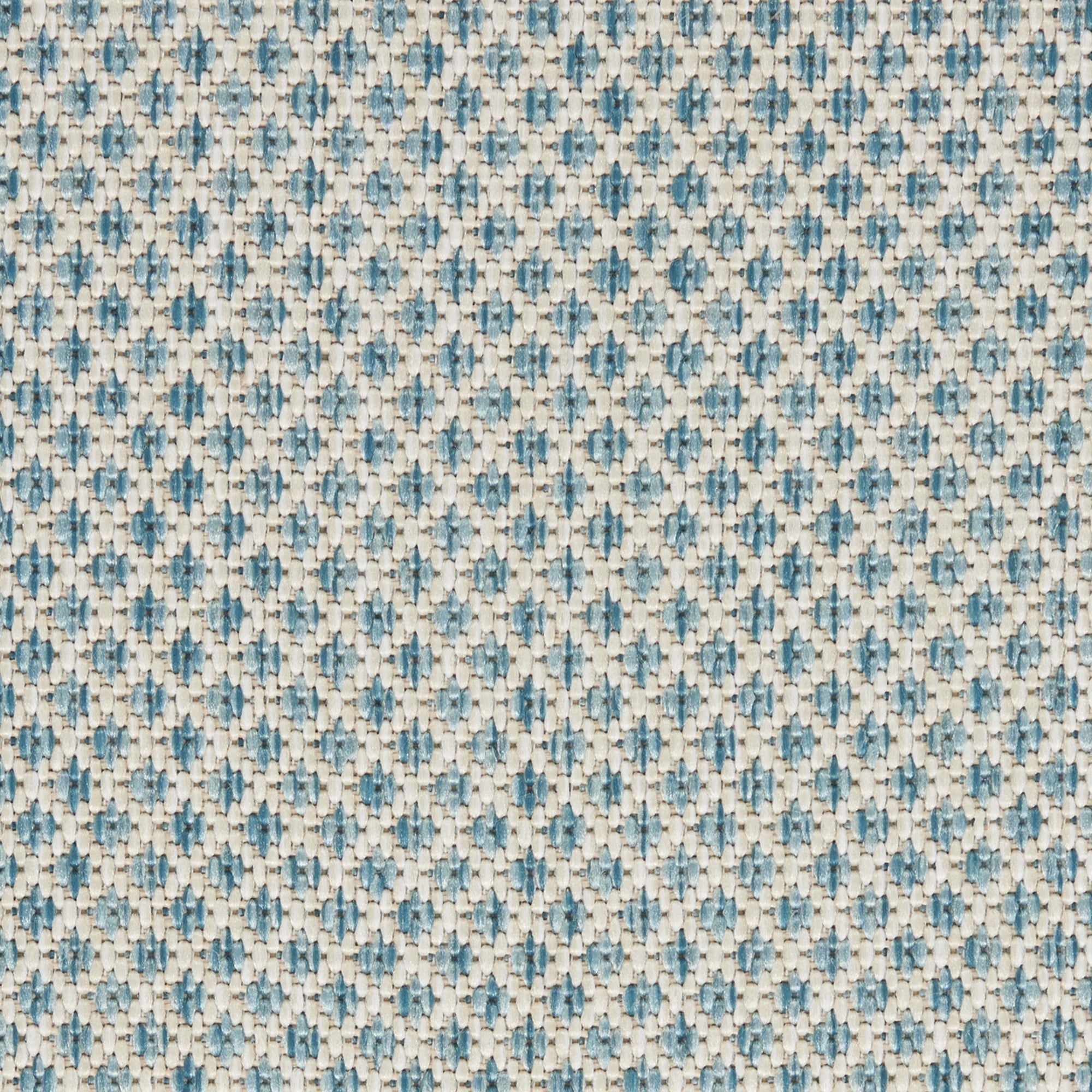 Nourison Courtyard Indoor/Outdoor Ivory Aqua 4' x 6' Area Rug, (4x6)