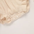 thumbnail image 6 of Zehjuhan Infants Baby Girl Ruffle Bubble Romper One-Piece Shorts Jumpsuit with Mesh Butterfly Sleeves Summer Outfit Apricot，0-3M, 6 of 7