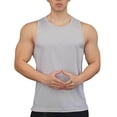 thumbnail image 3 of Fengqque Men's Workout Tank Tops Swim Shirts Quick Dry Running Athletic Sleeveless UV Protection Muscle Tees Gray XL(XL), 3 of 7