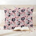 thumbnail image 3 of Halloween Outdoor Waterproof Pillow Covers, Ghost Pink Love Bow Pumpkin Rose Cat Decorative Square Throw Pillowcase Sofa Cushion Sham for Patio/Couch/Chair, 24"x24" 2 Pack, 3 of 8