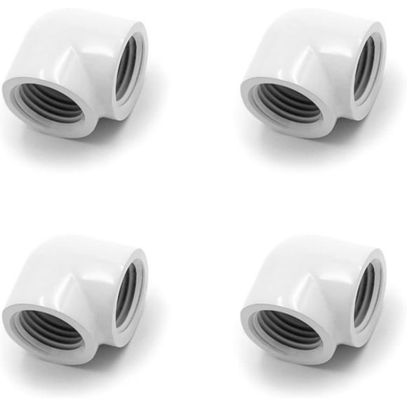 Barrow G1/4" Female to Female Extender Fitting, 90° Angle, White, 4-Pack