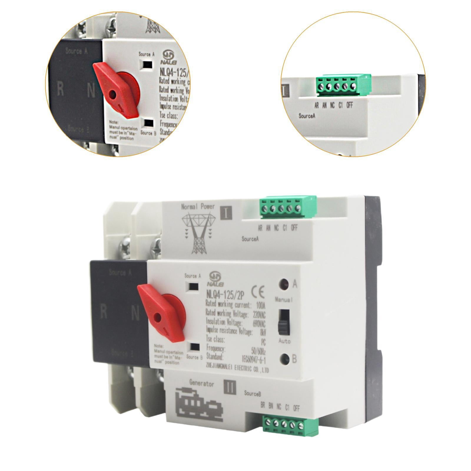 AMLESO Double Power Automatic Transfer Switch 100A Reliable High Performance High Security Easy to Install Professional Fast Switching 100A 2P