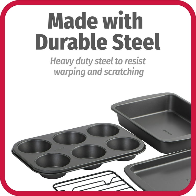 Cheap 5-Piece Toaster Oven Pans Bakeware Set Includes Nonstick