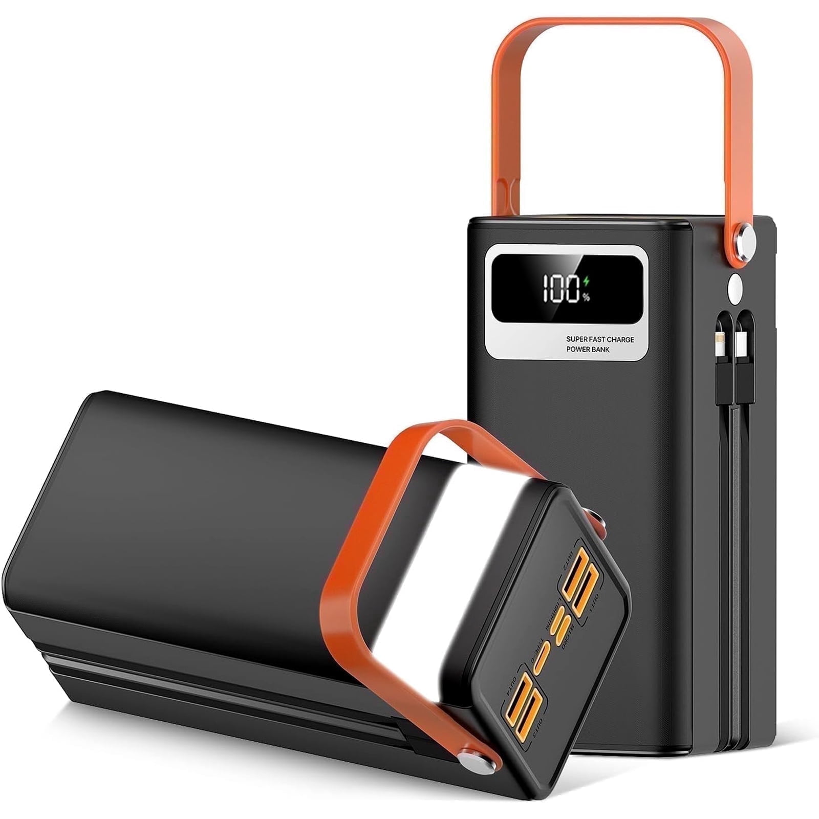 Finew Portable Charger 60000 mAh 120W Super Fast Charger Outdoor Camping Live Power Bank,Power Station LED Display External Battery Pack,Compatible with Iphone & Android Cell Phone