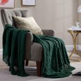 thumbnail image 5 of Walensee 100% Acrylic Knit Throw Blanket for Couch, 60" x 80", Forest Green, Machine Washable, 5 of 8