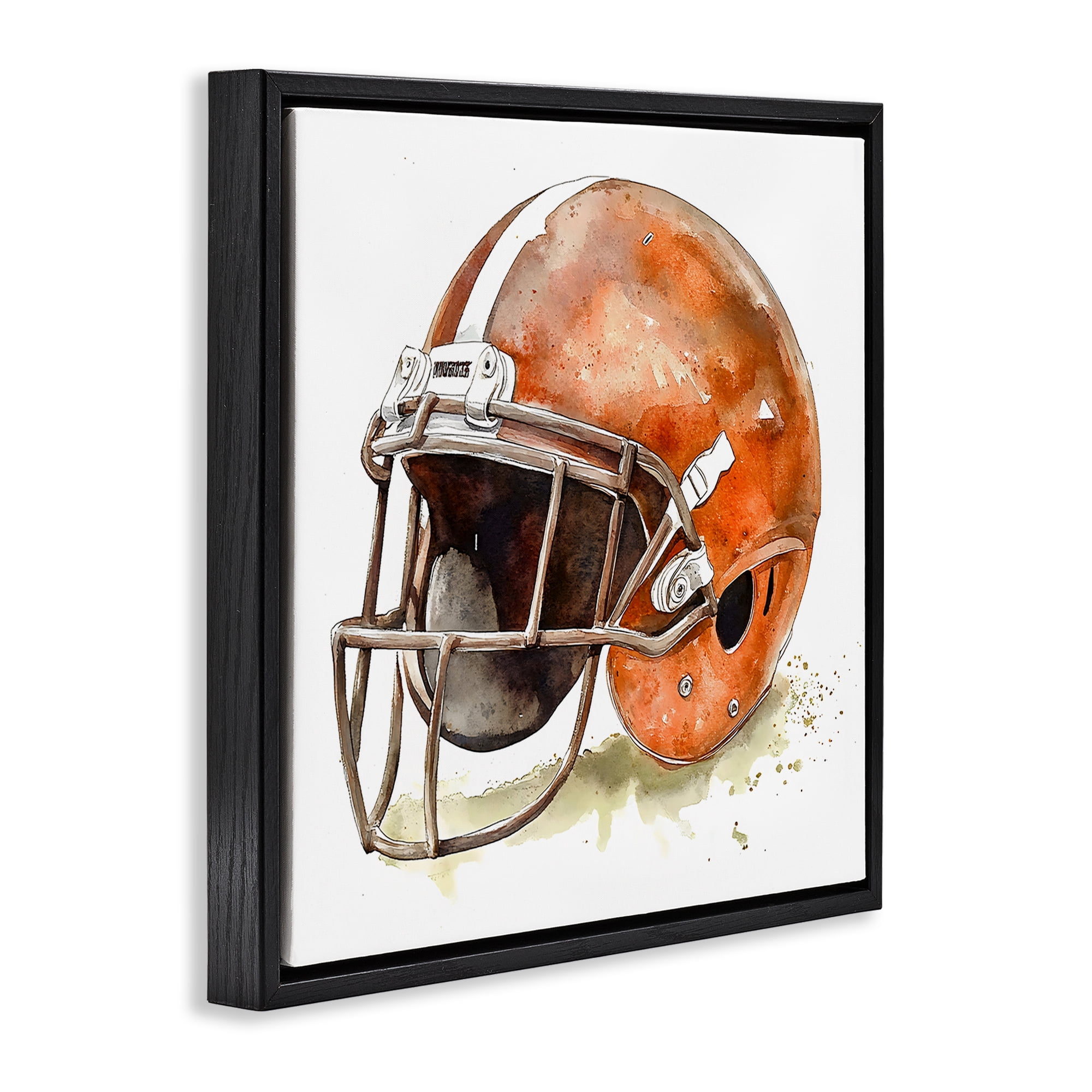 Stupell Industries Red Football Helmet Black Framed Floater Canvas Wall Art, design by Creative Studio