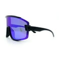 thumbnail image 6 of Color Mirror Child Size Boys Shield Rimless Sport Plastic Sunglasses Black - Green Mirror, 6 of 8