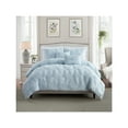 thumbnail image 2 of Swift Home Stylish Extra Plush Comfort Floral Pintuck Comforter Set Baby Blue King - Cal King, King Sham 3 Piece, 2 of 5