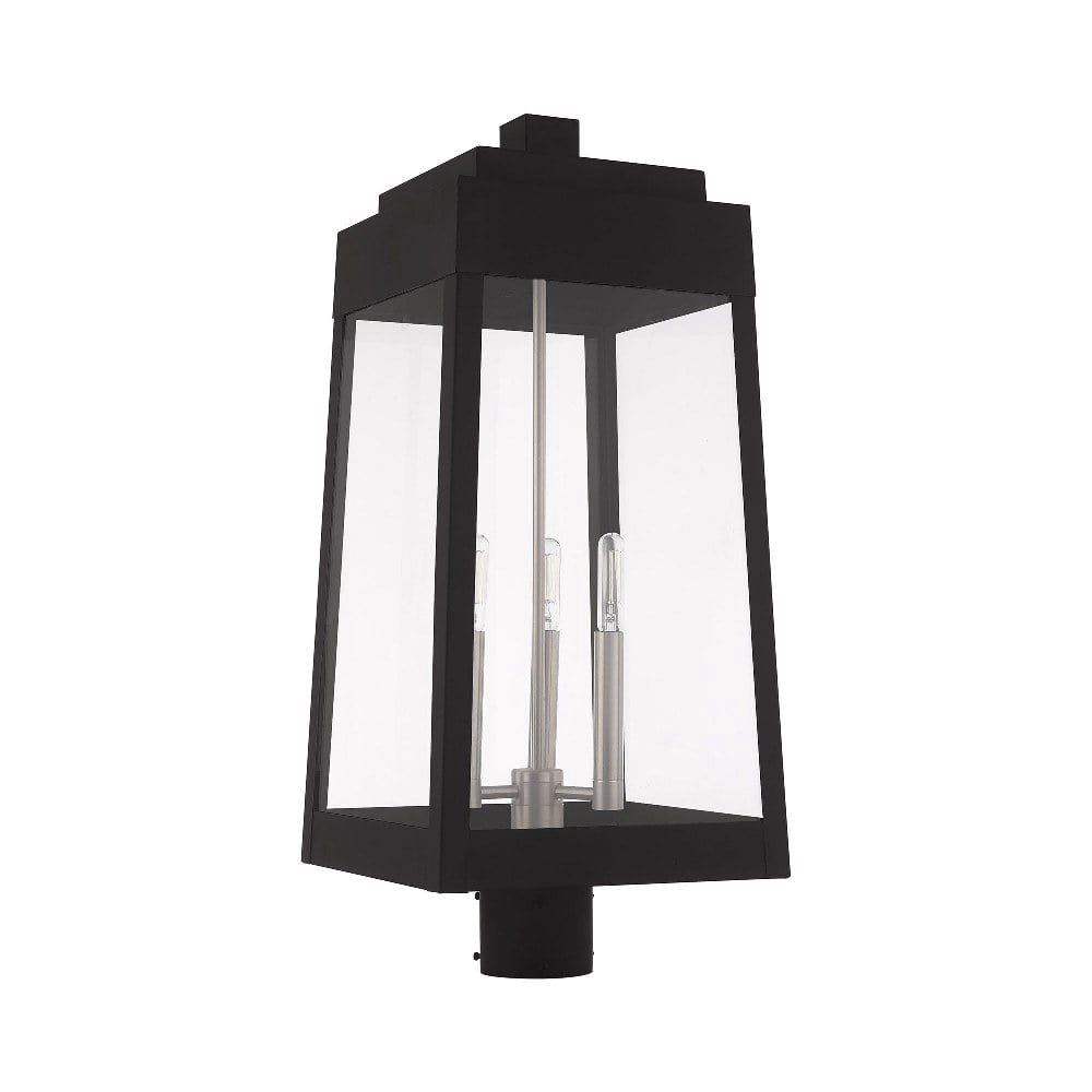 Livex Lighting - Oslo - 3 Light Outdoor Post Top Lantern in Mid Century Modern