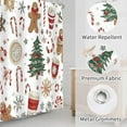 thumbnail image 4 of Merry Christmas Gingerbread Shower Curtain, Xmas Tree Candy Cane Snowflake Winter Holiday Bathroom Curtains Waterproof Fabric Bath Curtain 66x72 Inch with 12 Hooks, 4 of 8