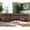 Dark Brown, variant on 123" Leather Reclining Sectional, 2 Power Recliners, Adjustable Lumbar Support & Headrest, USB&USB-C