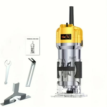 Compact 800W Wood Router - Router for Woodworking with 35000RPM, Edge Guide, And Roller Guide for Precise Trimming And Profiling